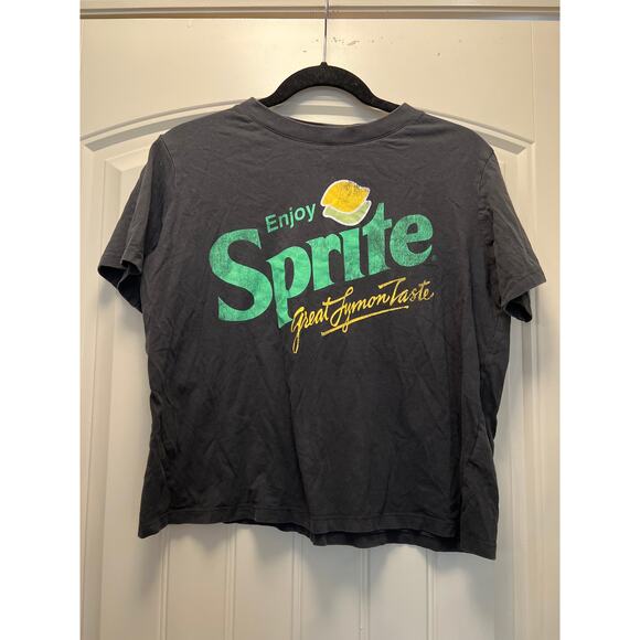 H & M Women’s Sprite Short Sleeve Soft Cotton Jersey T-Shirt Size M Black Green - Picture 2 of 5